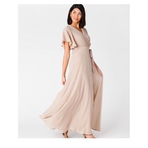 Naples flutter sleeve wrap maxi - taupe